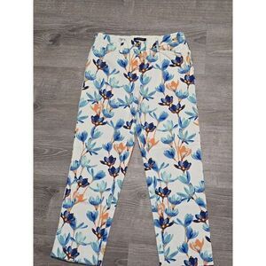 Lands' End Women's Mid Rise Straight Leg Floral‎ Pants Size 4